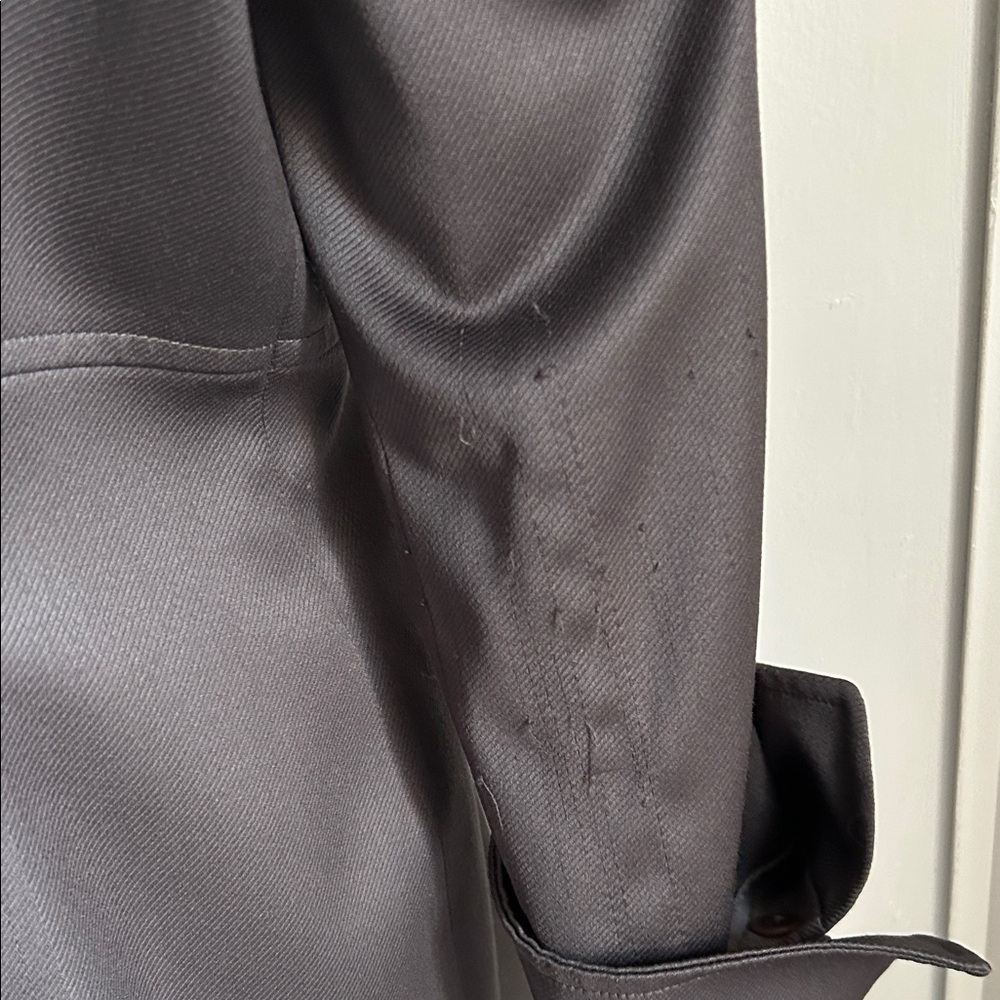 Ellen Tracy Women's Dark Gray Sleek Look 2  Button Long Fitted Blazer Jacket - Picture 4 of 11